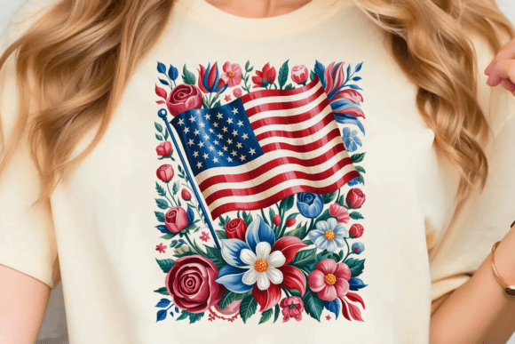 Download Floral American Flag PNG - American flag Collection