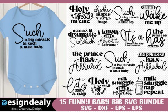 Download Funny Baby Bib SVG Bundle - Funny Collection