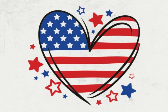 Download USA American Flag Heart Svg, Png Files - American flag Collection