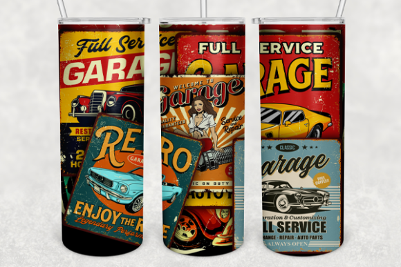 Download Car Vintage Skinny Tumbler 20Oz. PNG - Tumbler 20oz Collection