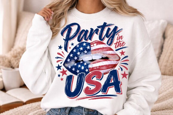 Download Party in the USA American Flag Lips PNG - American flag Collection