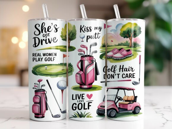 Download Funny Women Golf Skinny Tumbler Wrap - Funny Collection