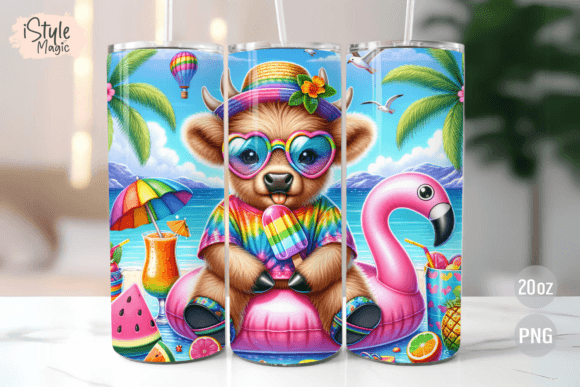 Download Highland Cow Beach Summer Tumbler 20oz - Tumbler 20oz Collection
