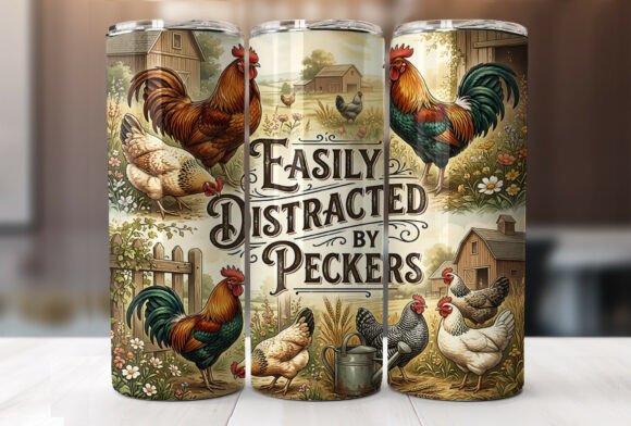Download Funny Farm Chicken Skinny Tumbler Wrap - Funny Collection